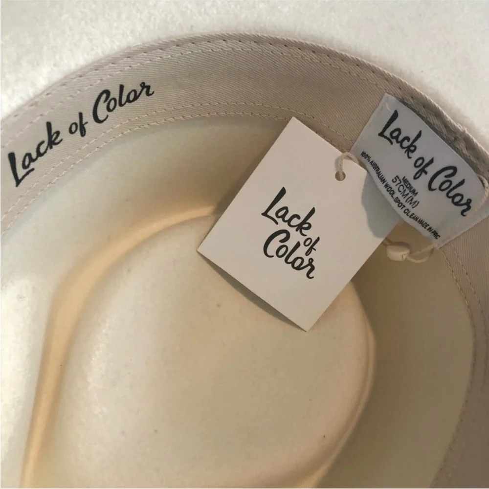 Lack Of Color Ivy Beverly Fedora Hat In White. NWT! Sz S (55cm) & M (57cm) - Picture 11 of 16